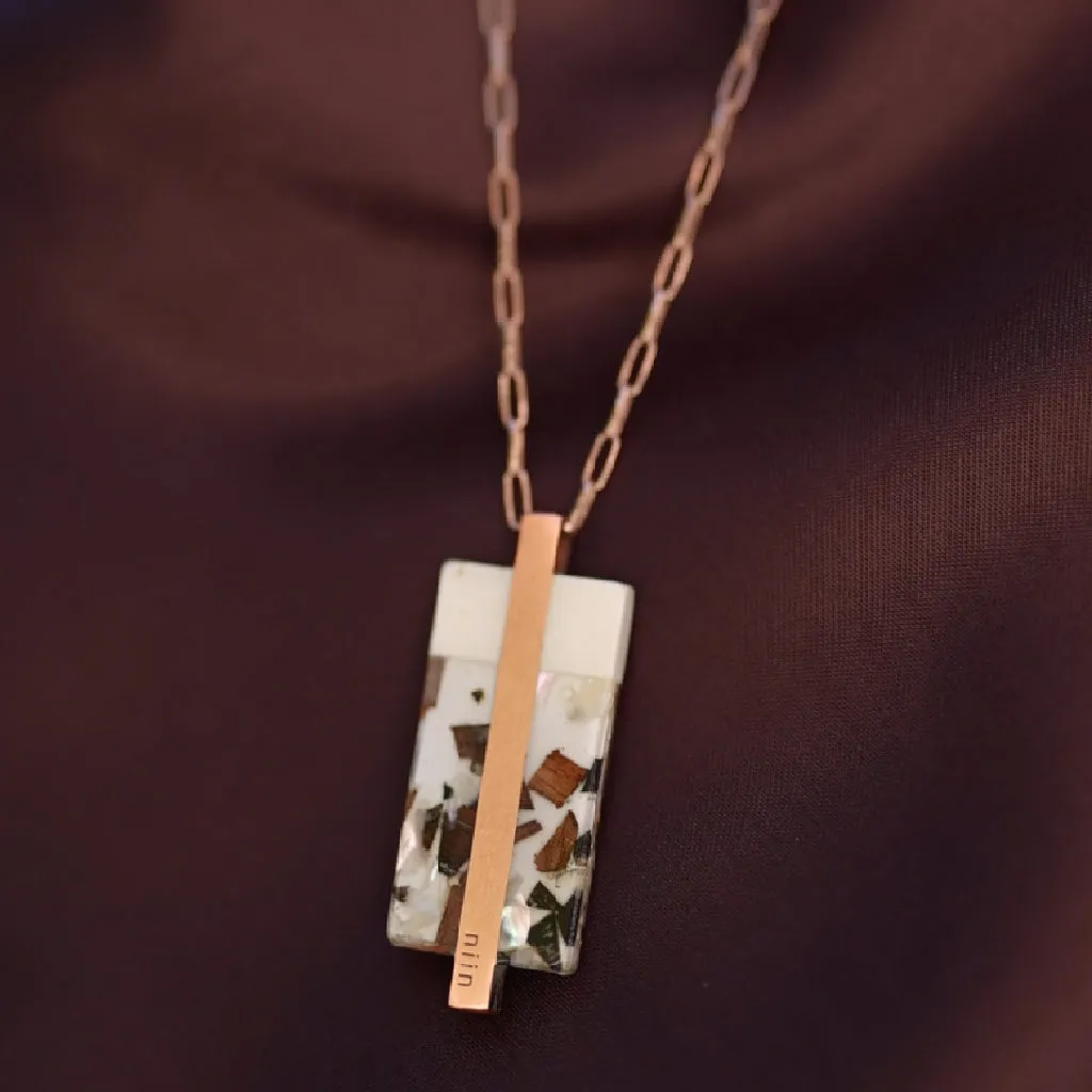 Ha tha Block Pendant Necklace