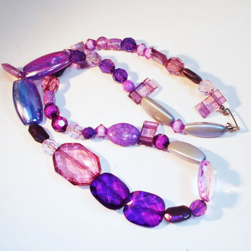 Halone Unicorn Beaded Purple Necklace