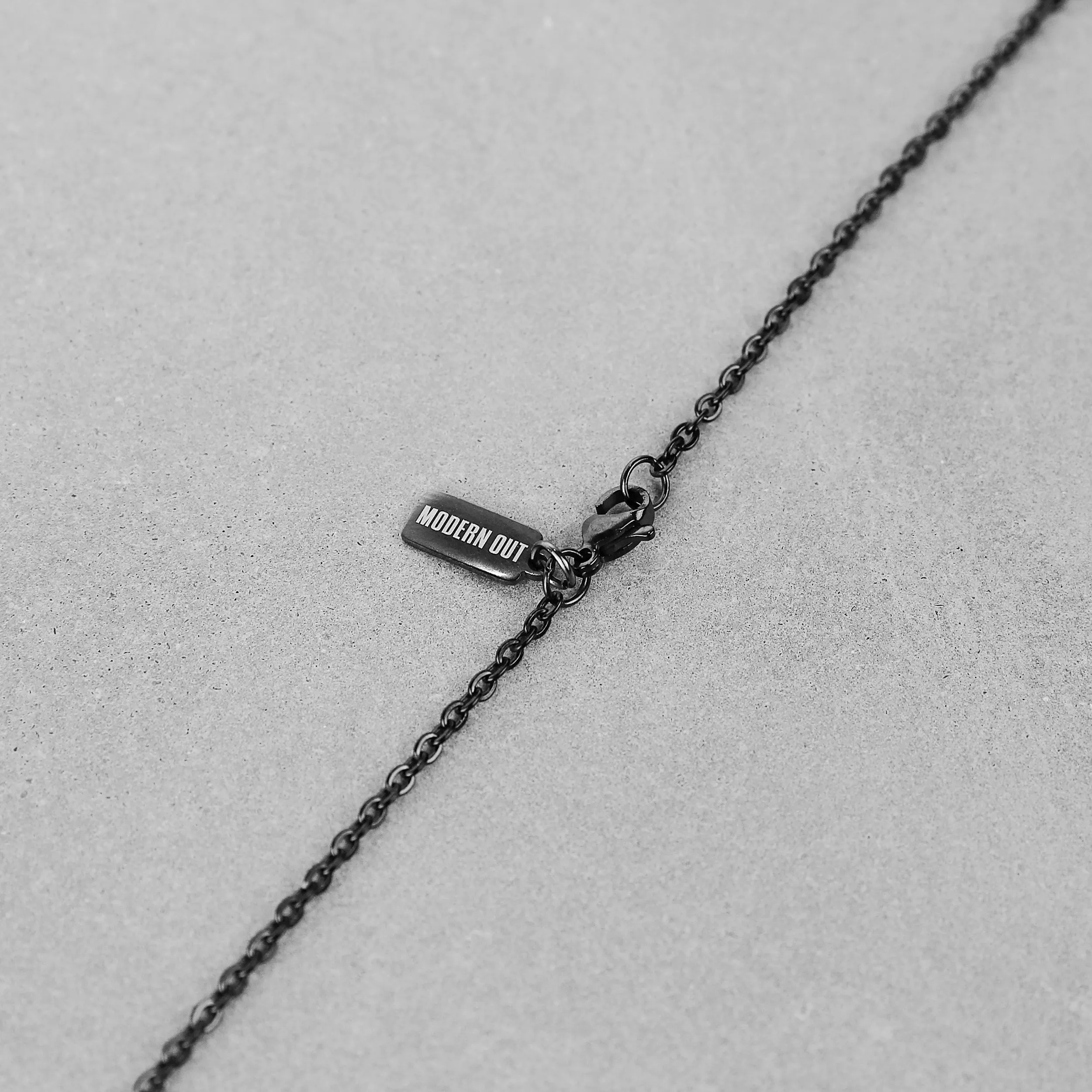 Hammered Cross Necklace - Black