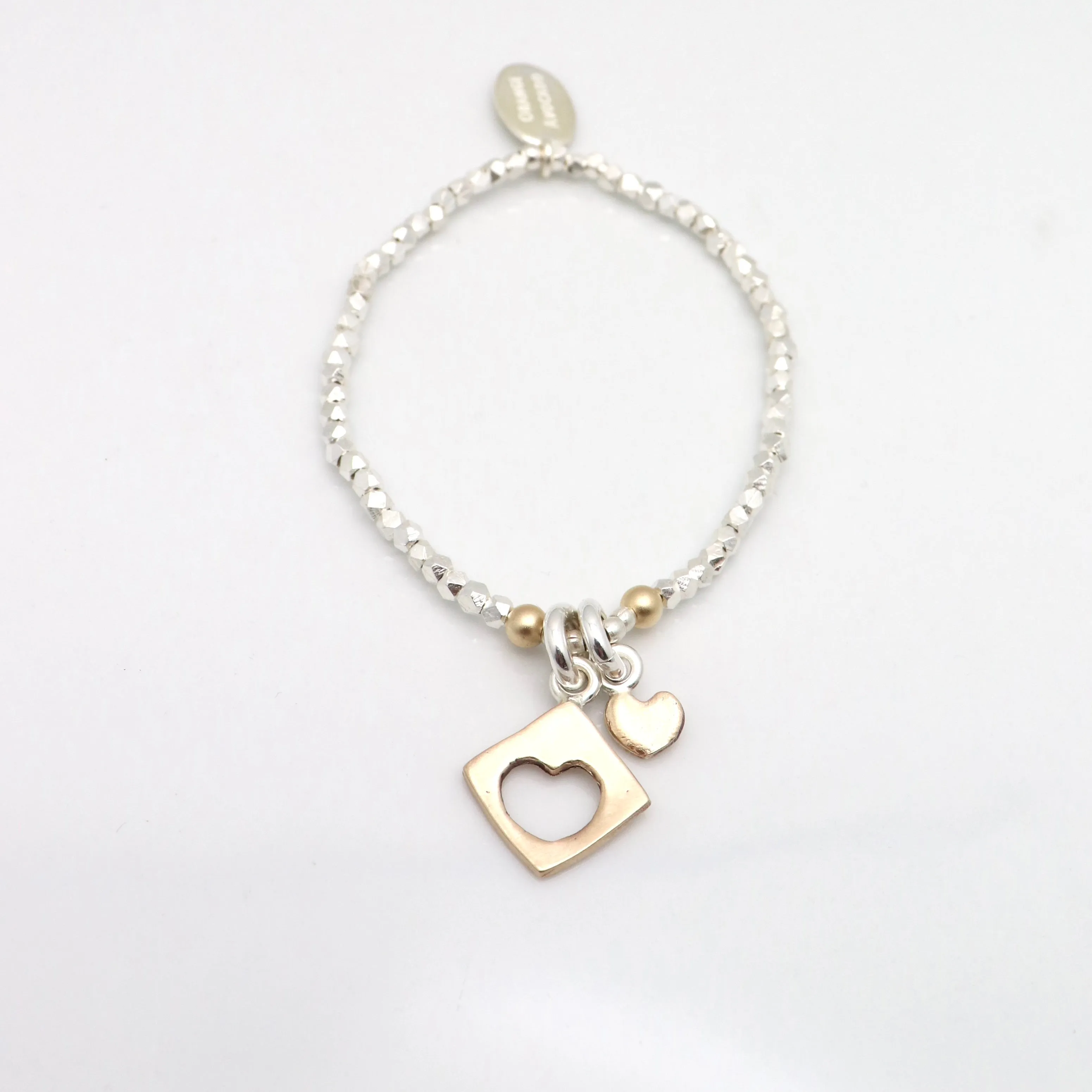 HEART COLLECTION: BRONZE PETITE HEART NECKLACE - SILVER CHAIN