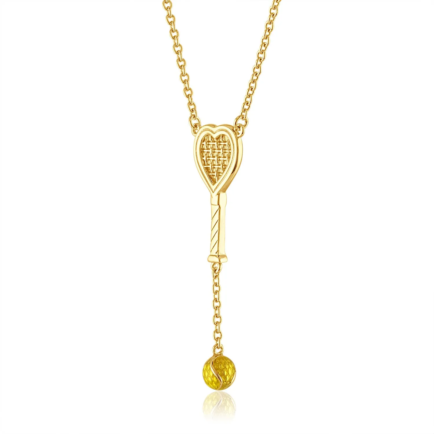 Heart Racquet Y Necklace