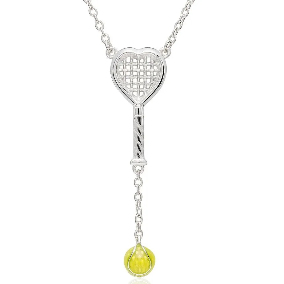 Heart Racquet Y Necklace