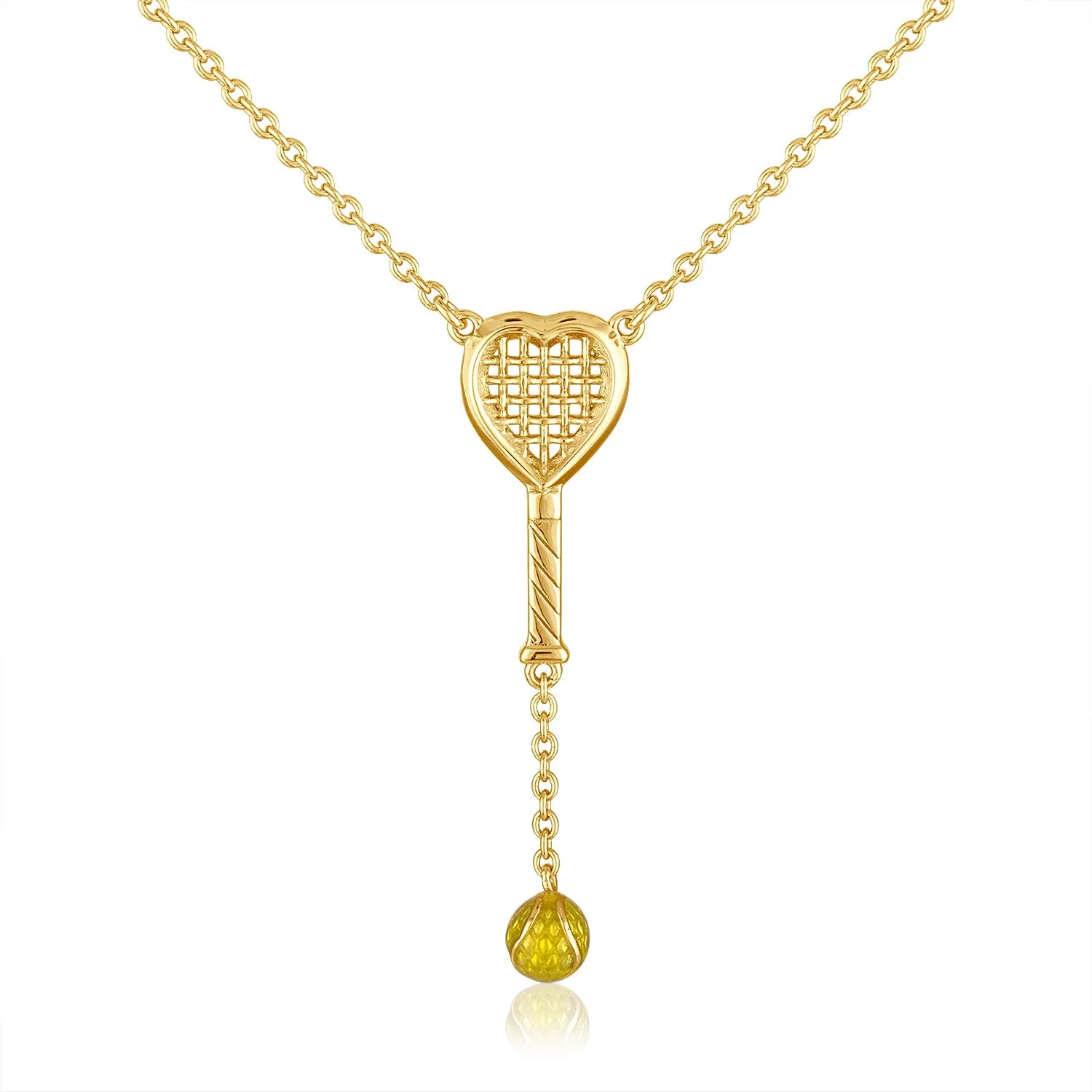 Heart Racquet Y Necklace