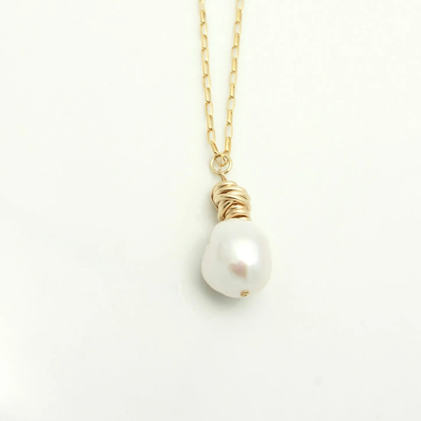 HERA Collection:  HERA Gold Wrapped Baroque Pearl Necklace