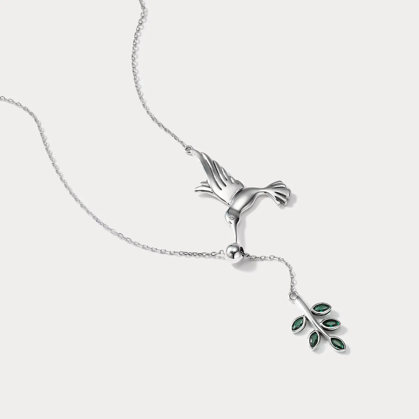 Hummingbird & Olive Branch Necklace