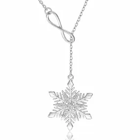 Infinity Snowflake Necklace Sterling Silver