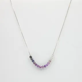 Iolite, Amethyst & Labradorite Adjustable Slide Chain Gemstone Necklace