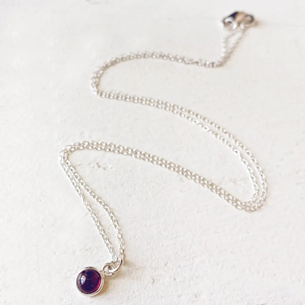 itty bitty Kepler 407 // garnet & sterling silver necklace