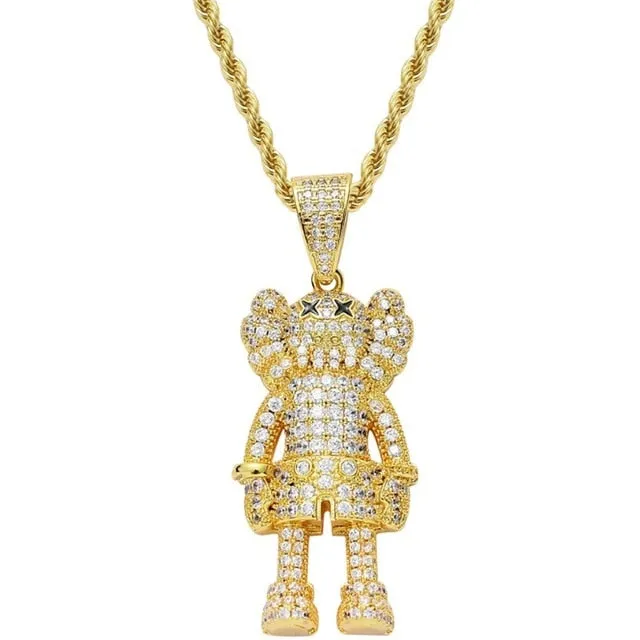 KAWS ICED Pendant w/ Chain