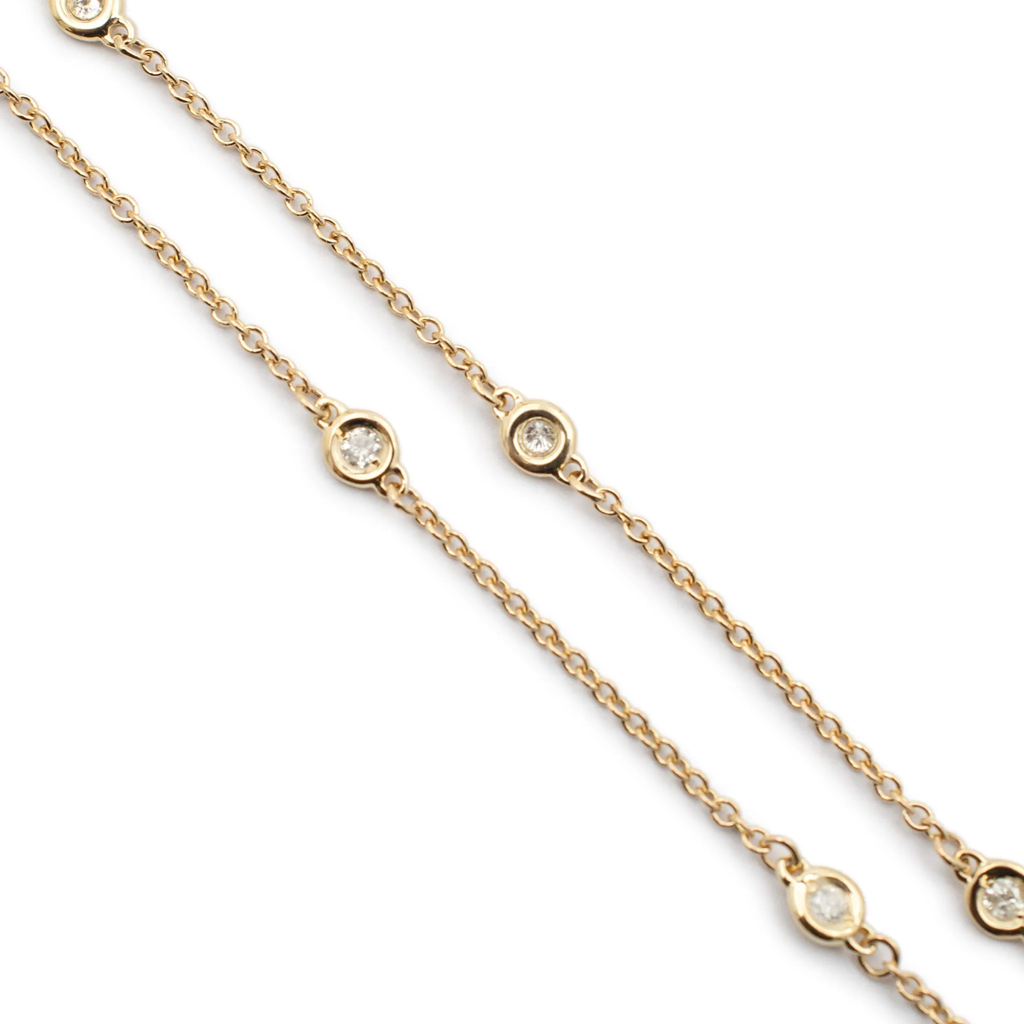 Ladies 14K Yellow Gold by the Yard Diamond Chain Necklace