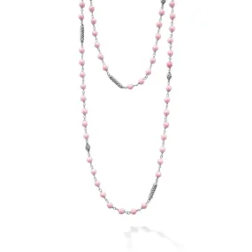 Lagos Caviar Icon Long Pink Ceramic Beaded Necklace