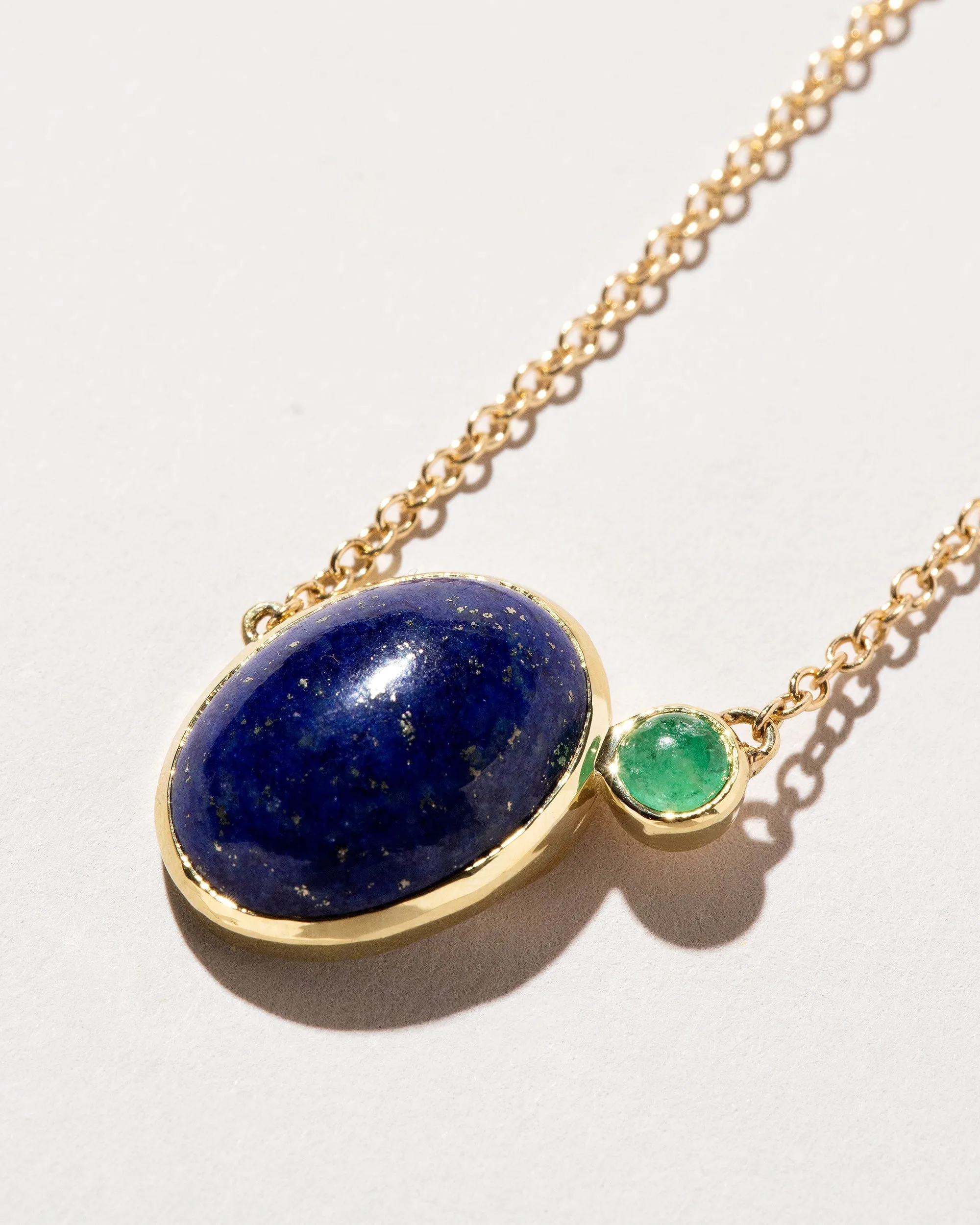 Lapis & Emerald Pendant Necklace