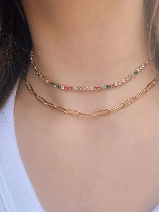 LeMel Rainbow CZ Tennis Choker