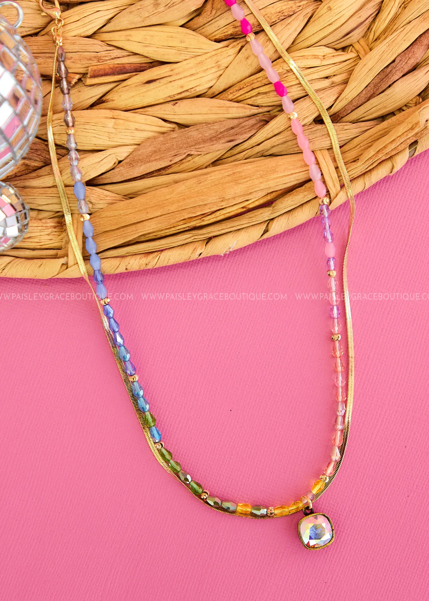 Lizette Multicolored Necklace by Pink Panache