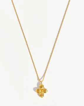 Lucy Williams Large Ridge Cross Necklace | 18ct Gold Plated Vermeil