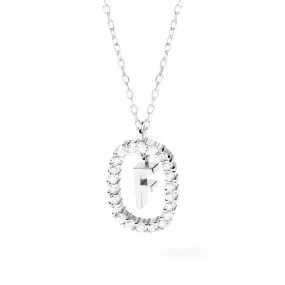 Moissanite Letter F Dangle Pendant Necklace