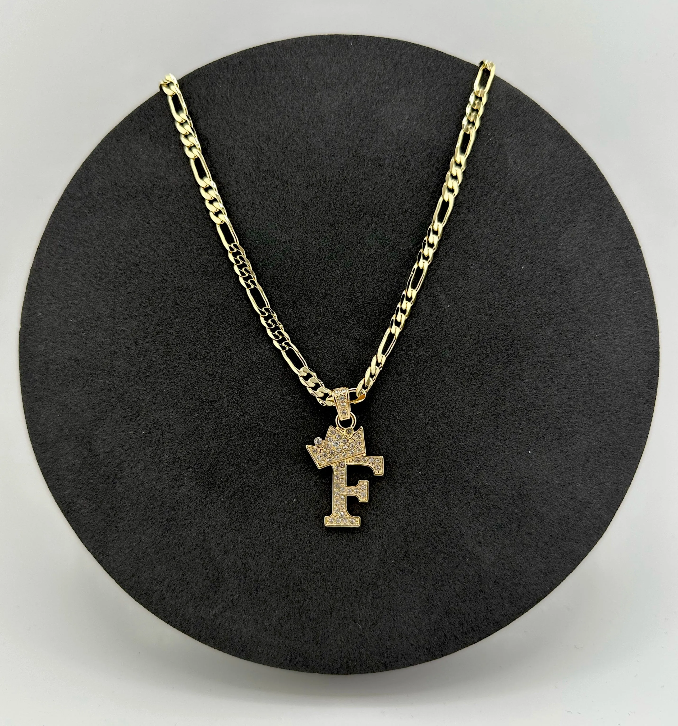 MZ 14K Yellow Gold Plated Cubic Zirconia Initial Necklace