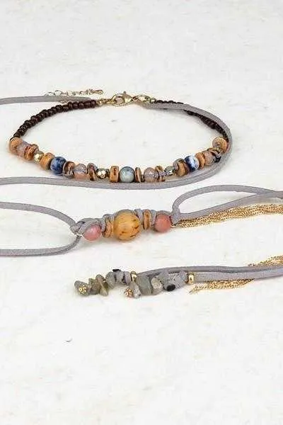 Natural Stone Mix Bohemian Choker