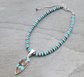 Navajo pearl arrowhead necklace