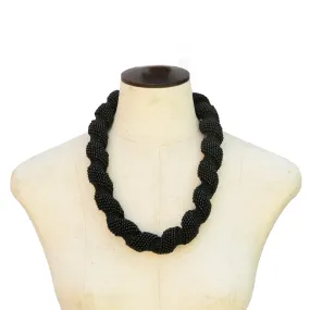 Oije Chunky Beaded Unisex Necklace - Black