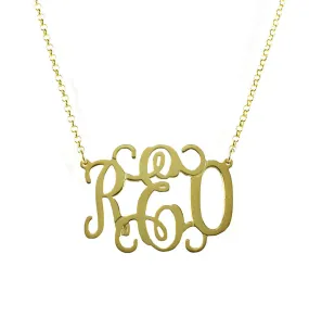 Oval Vine Script Monogram Necklace