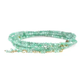 Exquisite Pale Emerald Green Opaque Beaded Wrap Bracelet