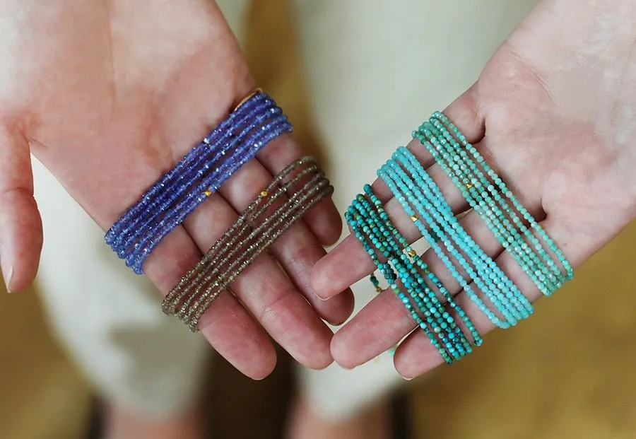 Exquisite Pale Emerald Green Opaque Beaded Wrap Bracelet