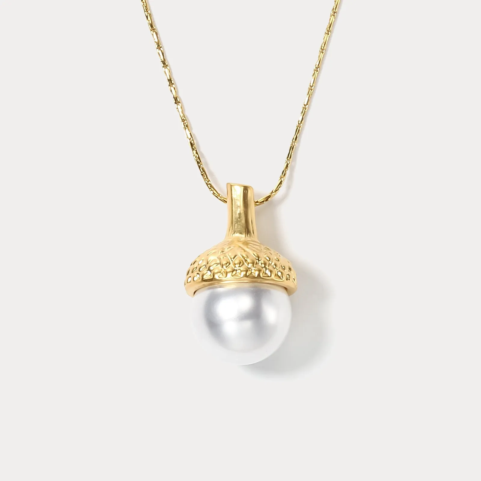 Pearl Acorn Necklace