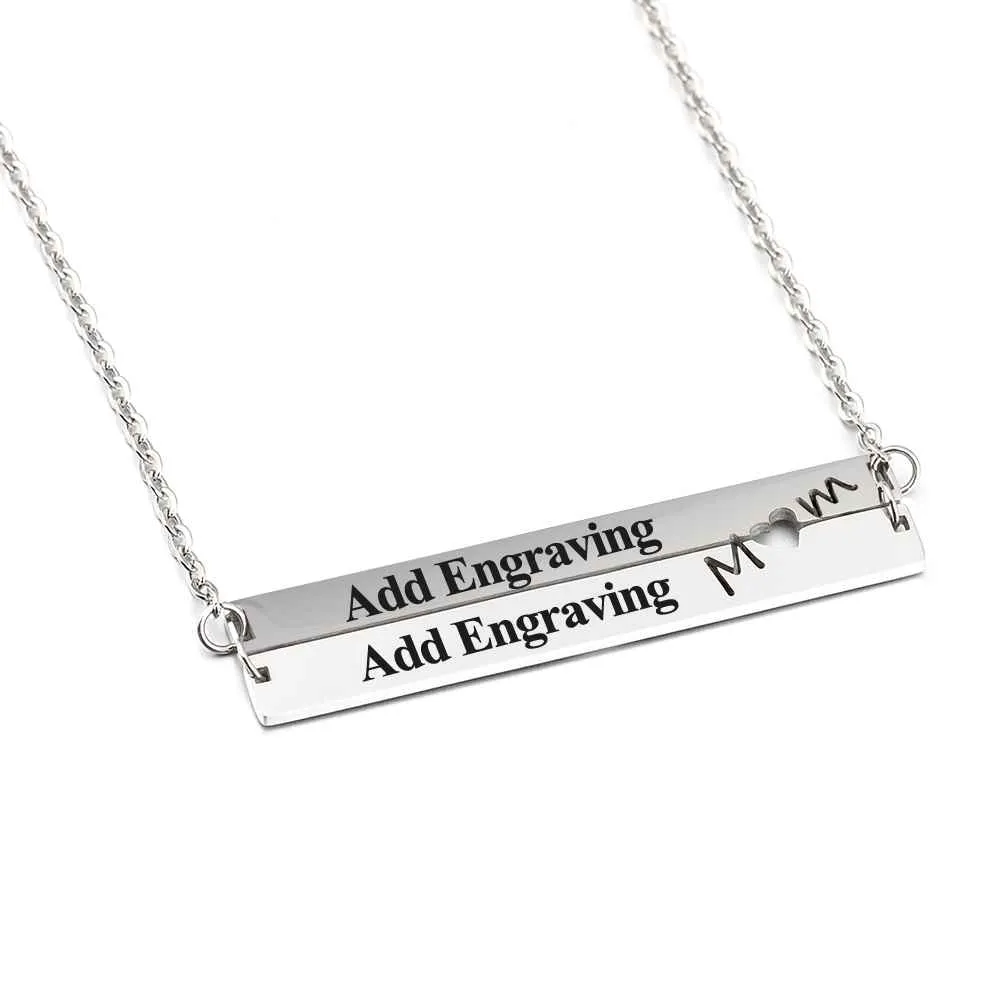 Personalized Stainless Steel Nameplate Bar Necklace