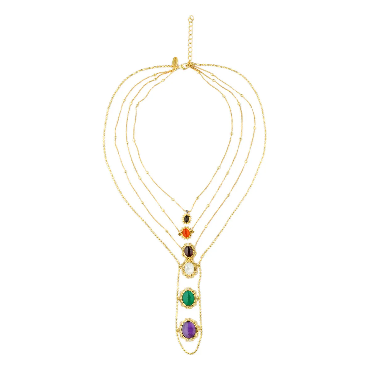 Power Play Navratan Layered Necklace