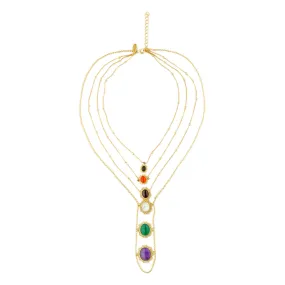 Power Play Navratan Layered Necklace