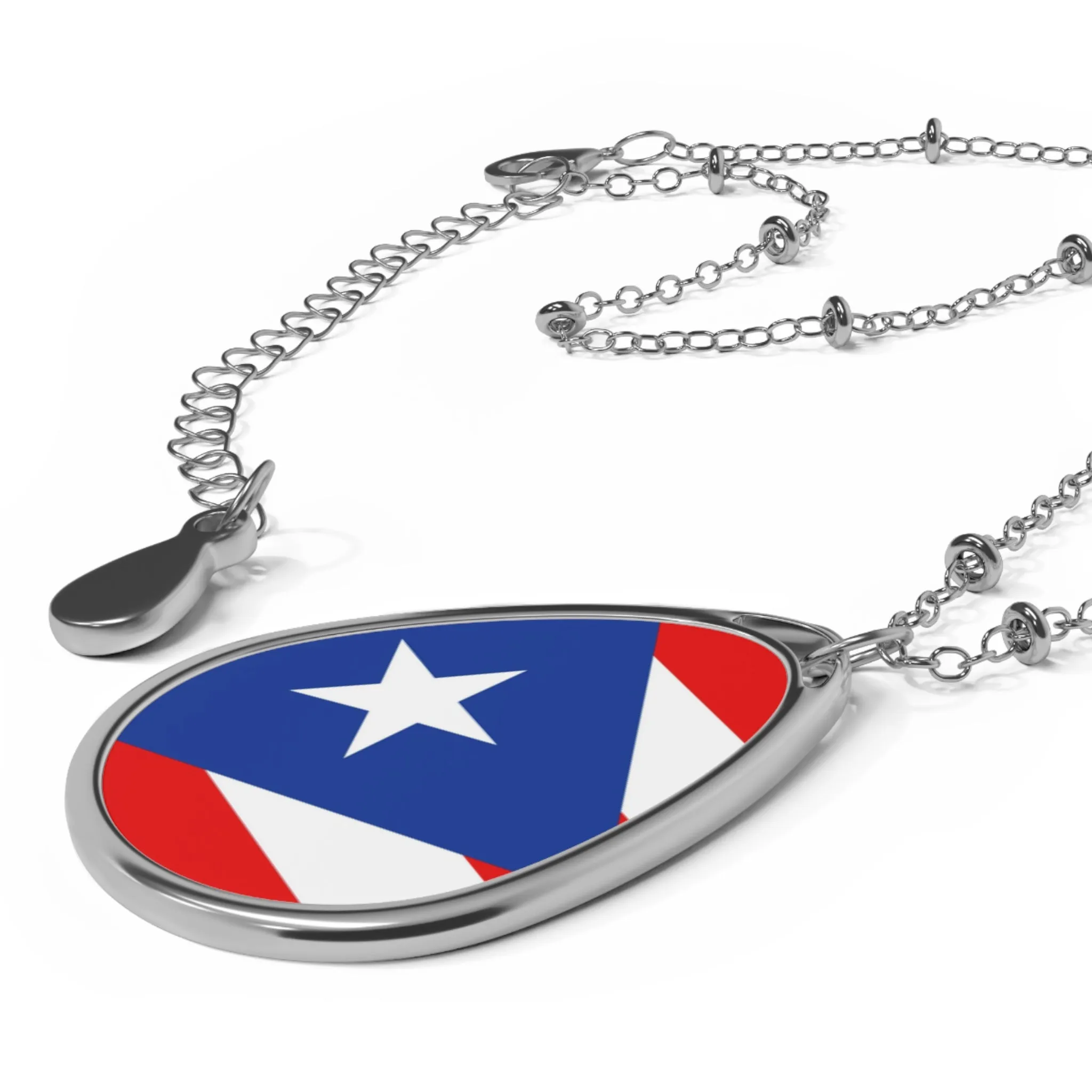 Puerto Rico Flag Necklace / Patriotic Jewelry For Puerto Rico Lovers