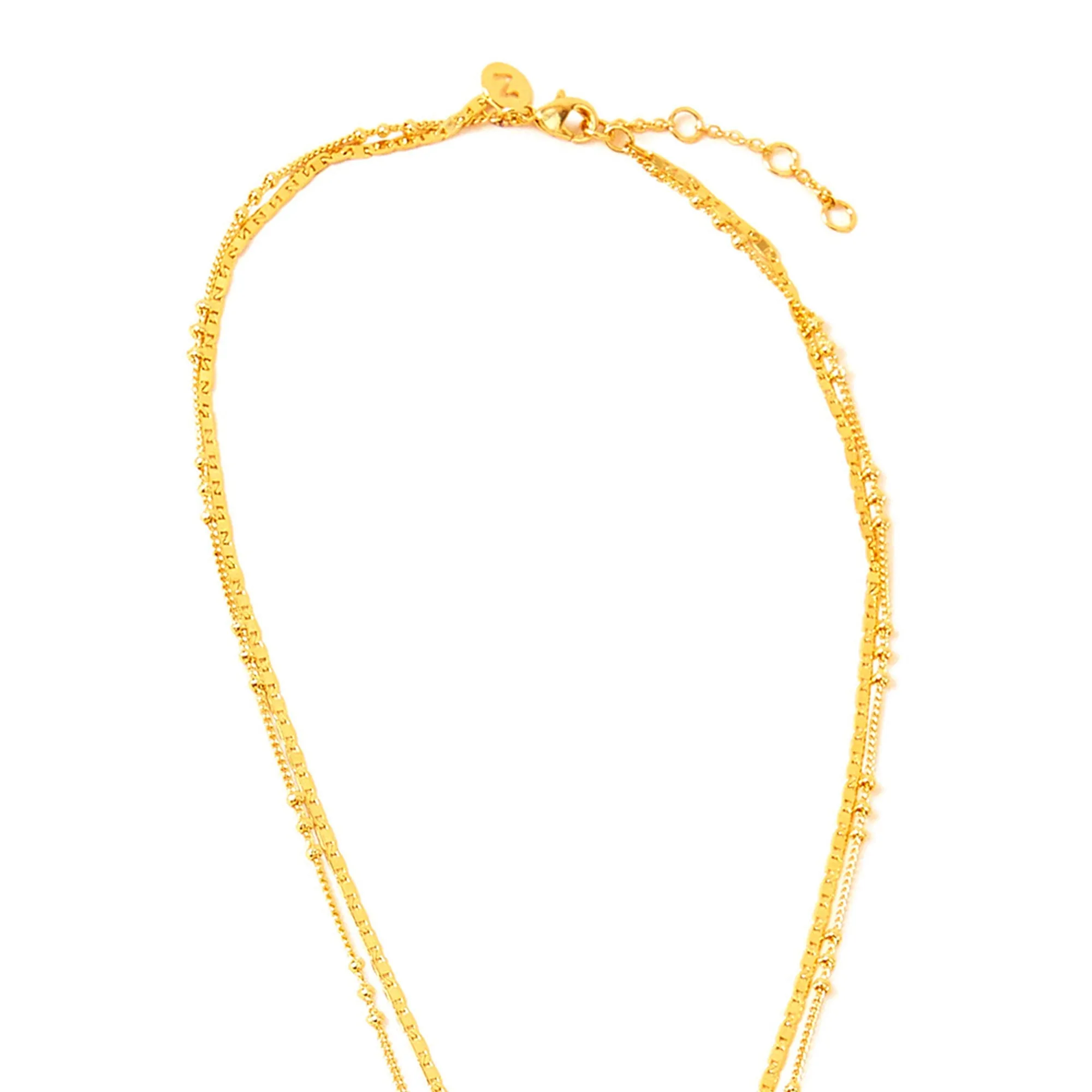 Real Gold Plated Z Layer Rock Crystal Necklace