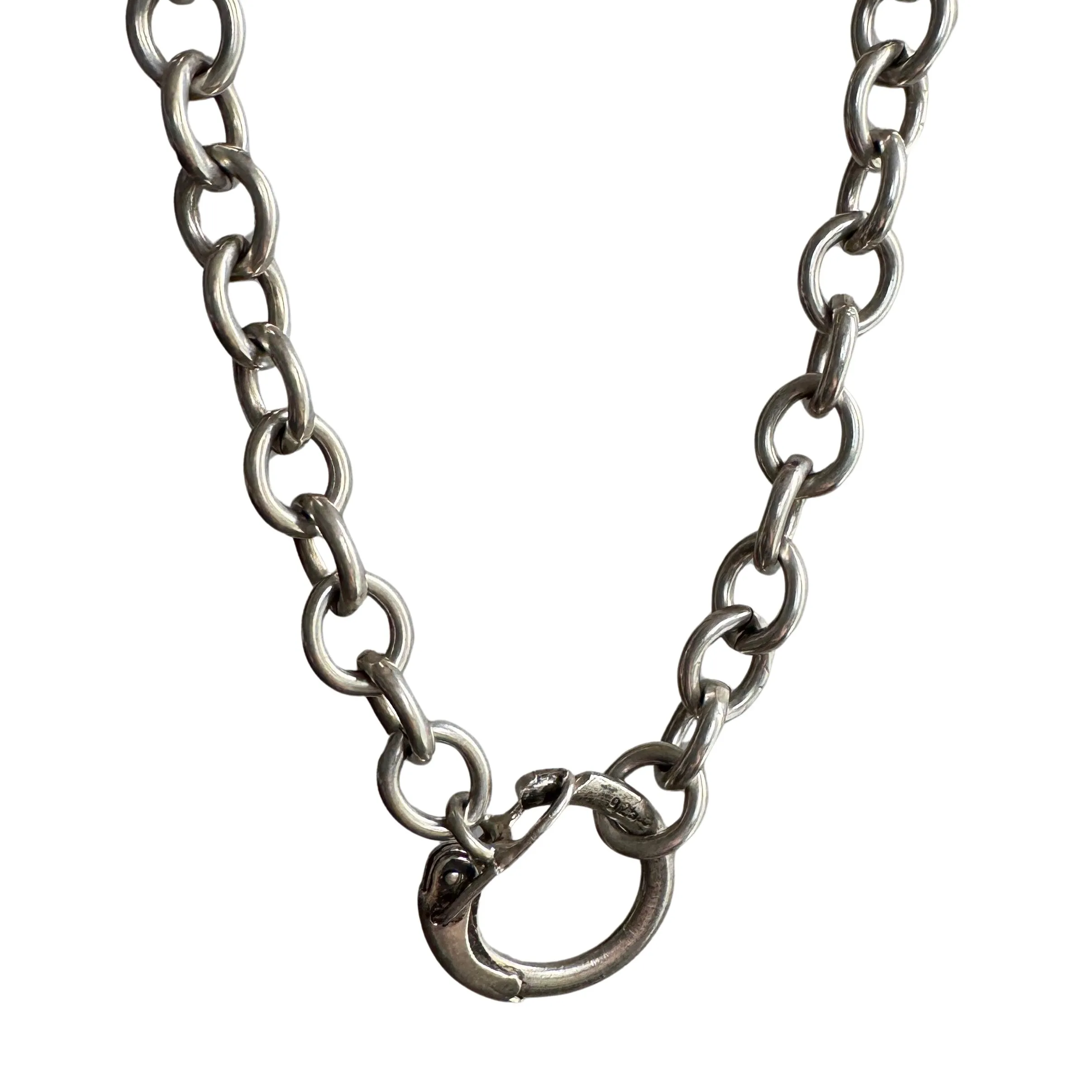 reimagined V I N T A G E // connected possibilities / sterling silver chunky cable chain with connector clasp / 21.5, 53g