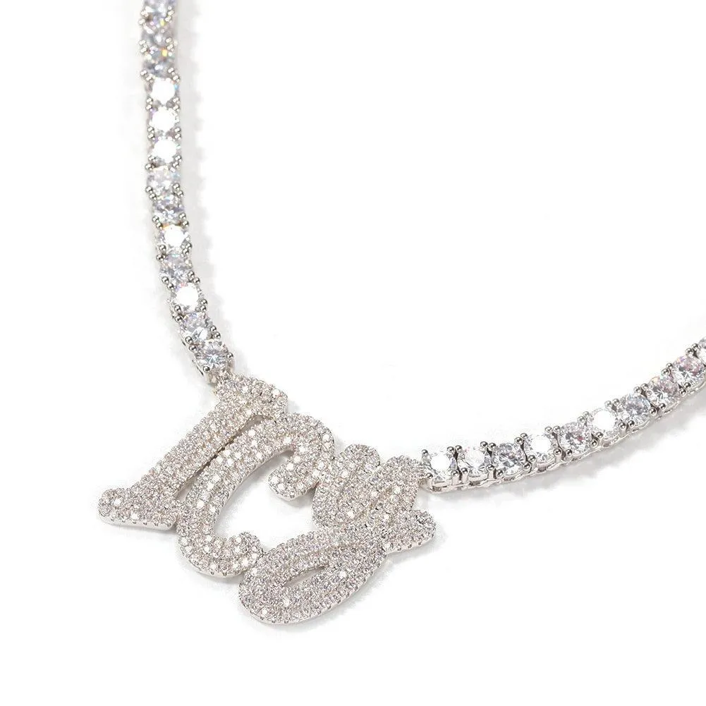 Rhinestone Name Pendant Necklace