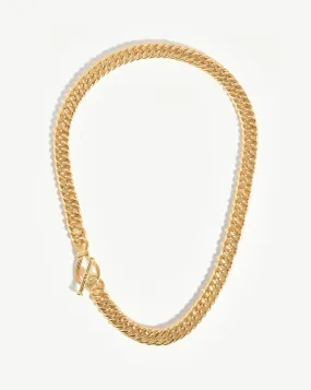 Ridge T-Bar Chain Necklace | 18ct Gold Plated