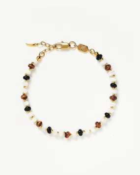 Stunning Savi Pearl and Gemstone Beaded Bracelet | 18ct Gold Plated in Multicolor