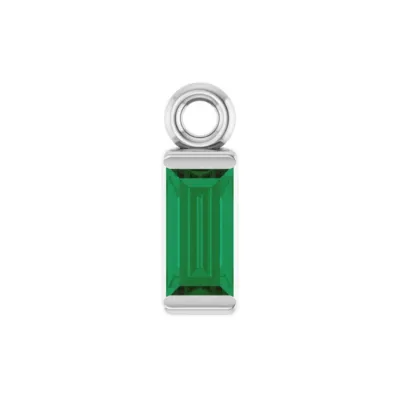 Serena's Emerald Baguette Charm | Sterling Silver