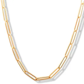 Silver gold plated large paperclip chain necklace