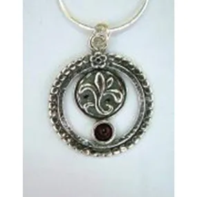 Silver necklace Gothic motif pendant Fleur de Lis