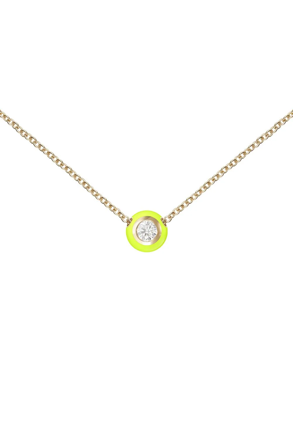 Small Neon Yellow Audrey Pendant Necklace