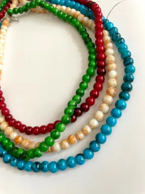 Solid color glass beaded necklaces