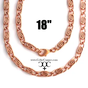 Solid Copper Necklace Chain Celtic Scroll Chain Necklace NC66 Medium 5mm Copper Necklace Celtic Copper Necklace 18 Inch Chain