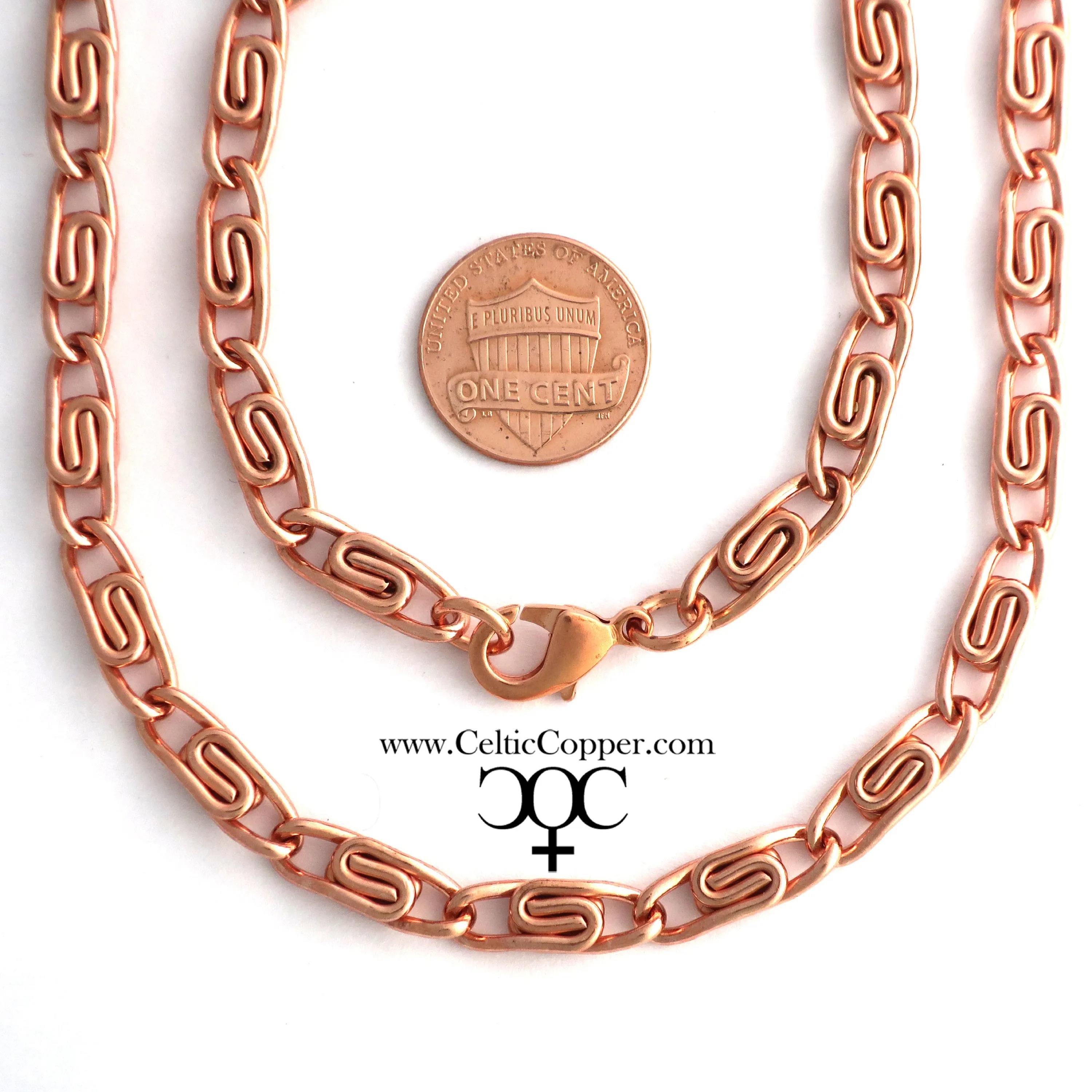 Solid Copper Necklace Chain Celtic Scroll Chain Necklace NC66 Medium 5mm Copper Necklace Celtic Copper Necklace 18 Inch Chain