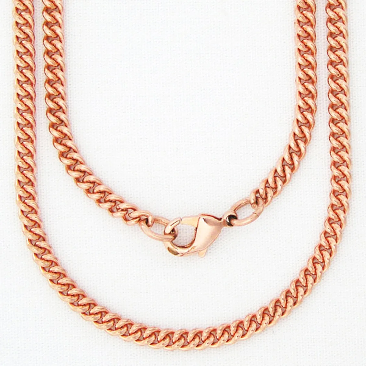 Solid Copper Necklace Chain Fine 3mm Cuban Curb Chain Necklace NC71 Solid Copper Chain Necklace 18