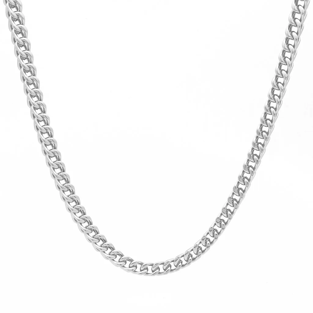 Stainless Steel 6mm Square Franco Link Chain Necklace