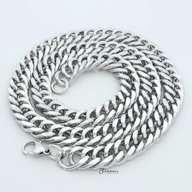 Stainless Steel Curb Link Chain Necklaces - 12mm width