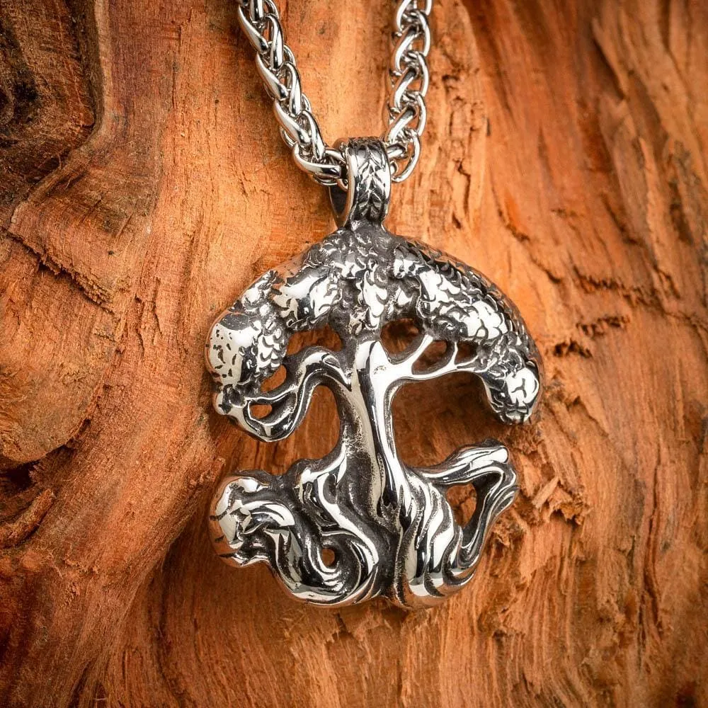 Stainless Steel Tree of Life / Yggdrasil Pendant Necklace