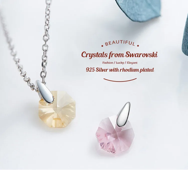 Sterling silver cute little Swarovski crystal necklace