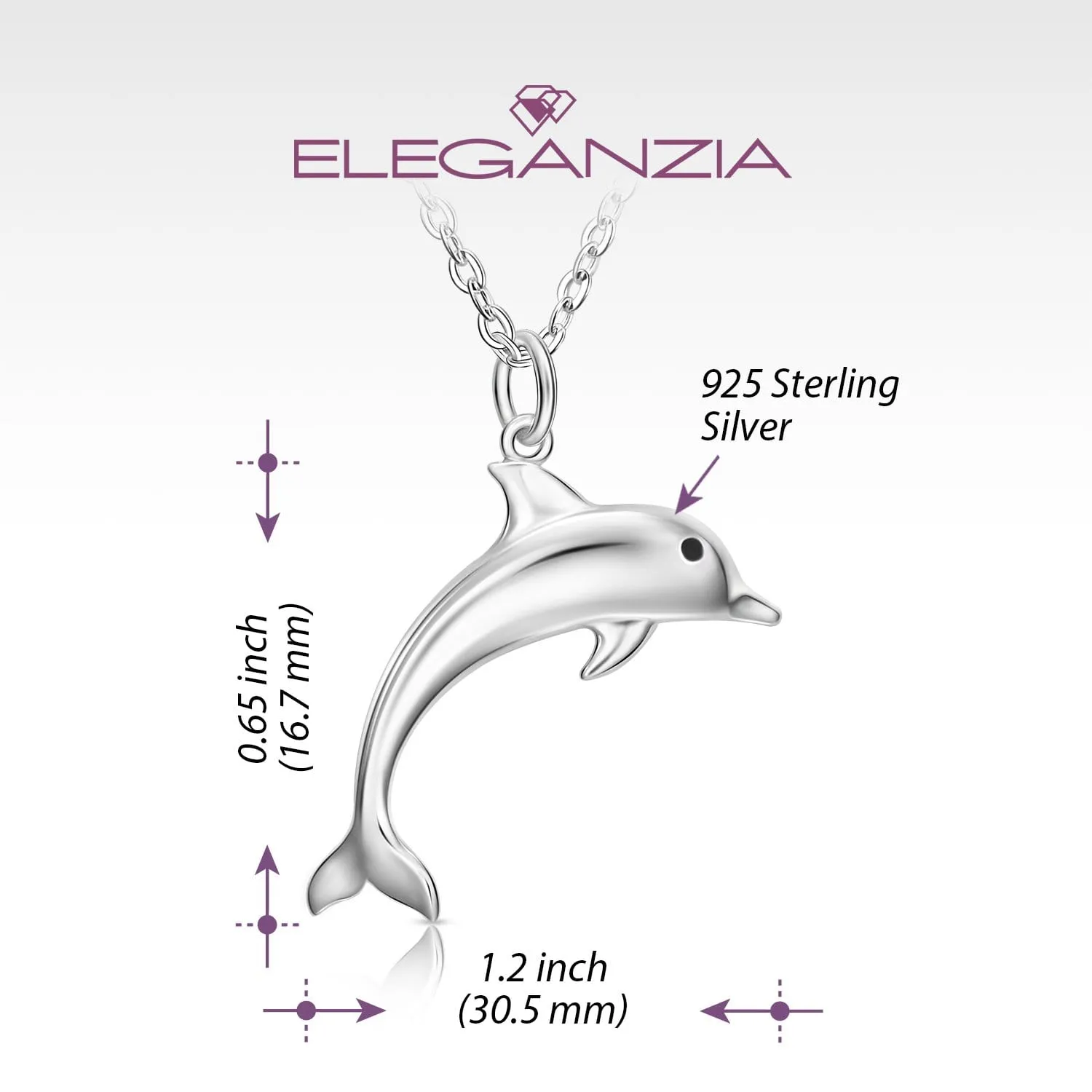 Sterling Silver Dolphin Necklace Charm